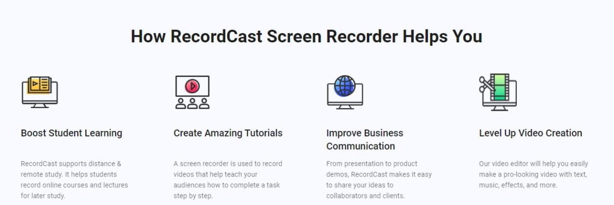 RecordCast features