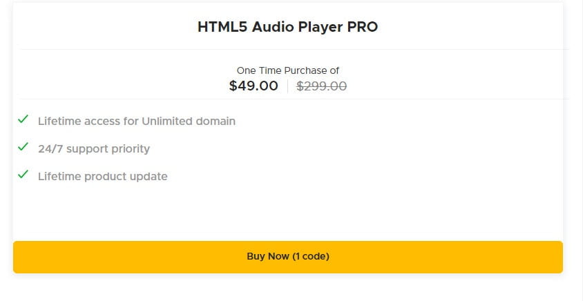 HTML5 Audio Player PRO deal screenshot