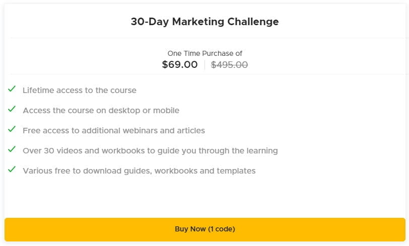 30-Day Marketing Challenge Lifetime Deal