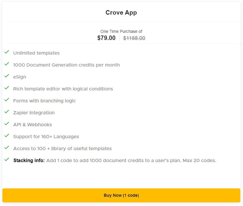 Crove App Lifetime Deal
