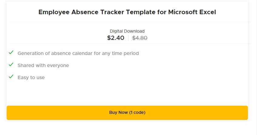 Employee Absence Tracker Template ss