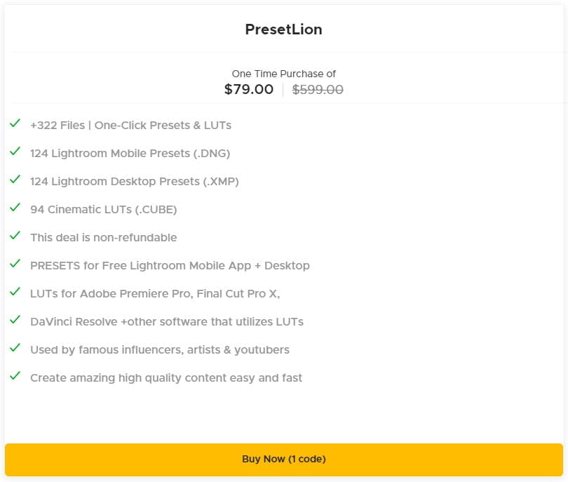 PresetLion Lifetime Deal