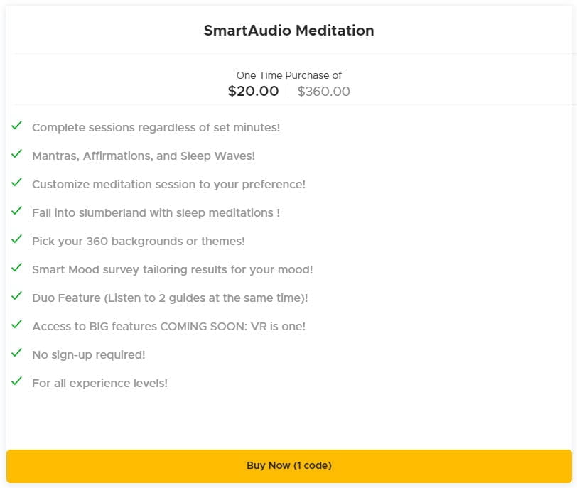 SmartAudio Meditation Lifetime Deal