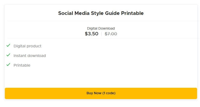 Social Media Style Guide Printable s