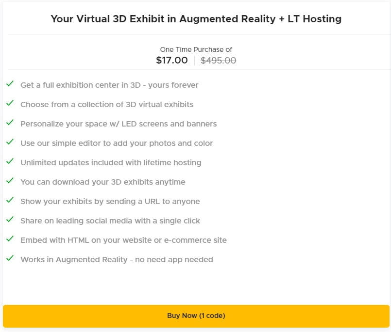 Virtual 3D Exhibit Lifetime Deal
