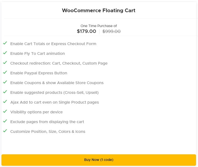 WooCommerce Floating Cart Lifetime Deal