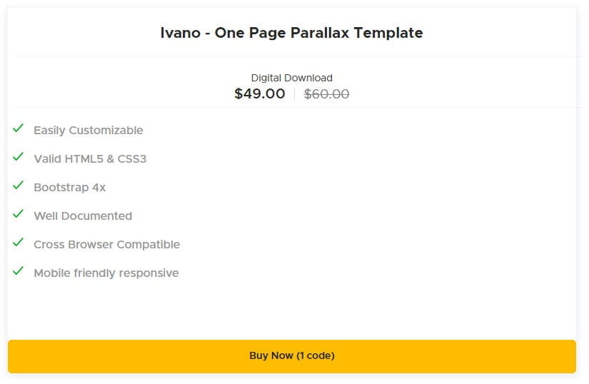 Ivano One Page Parallax Template Ss