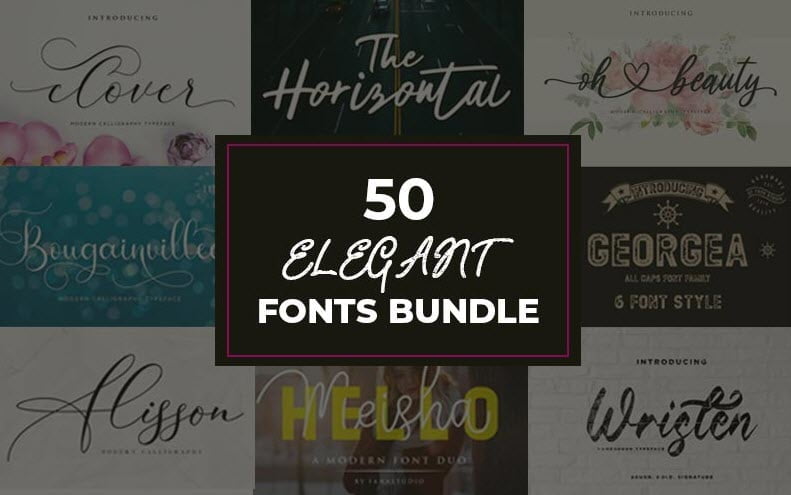 50 Elegant Fonts Bundle Deal 