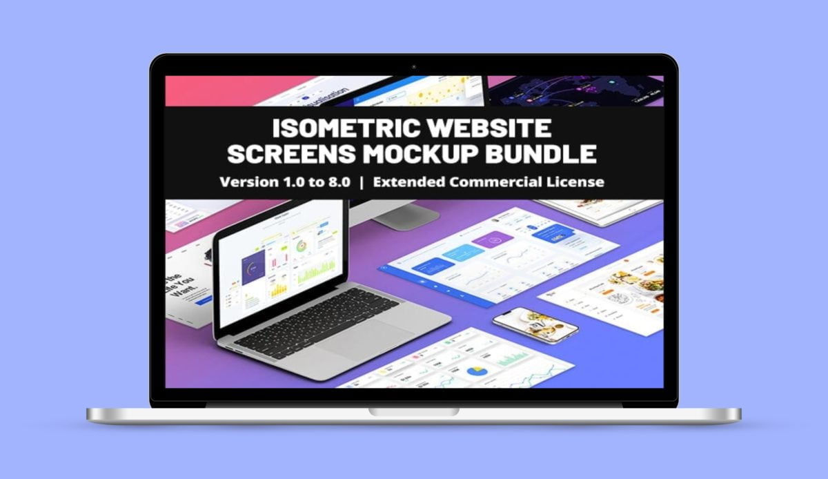 Isometric Website Screens Mockup Bundle