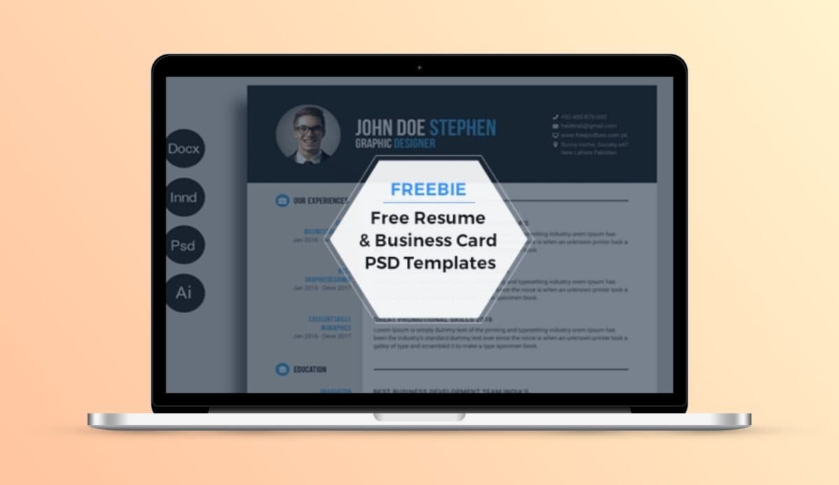 Resume and Business Card PSD Templates Free Deal, 