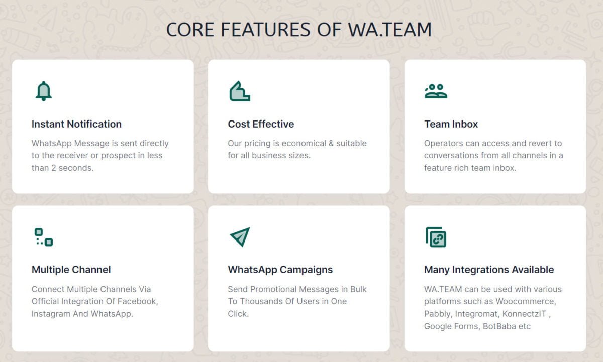 WA Team features