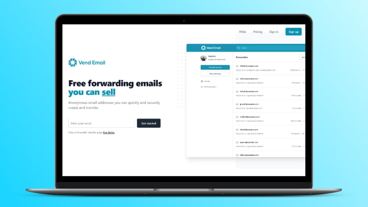 Vend Email Lifetime Deal,  💌 Free Forwarding Emails You Can Sell