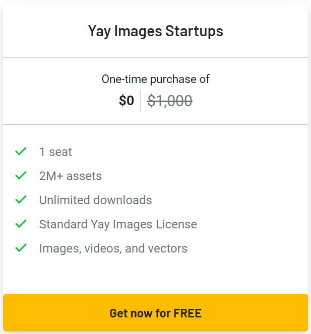Yay Images Startups Lifetime Deal Pricing