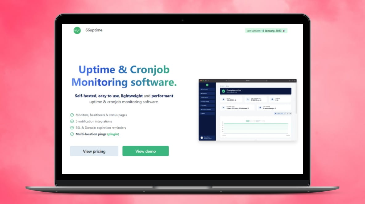 66Uptime Lifetime Deal | Self-hosted Uptime & Cronjob Monitoring software by AltumCode