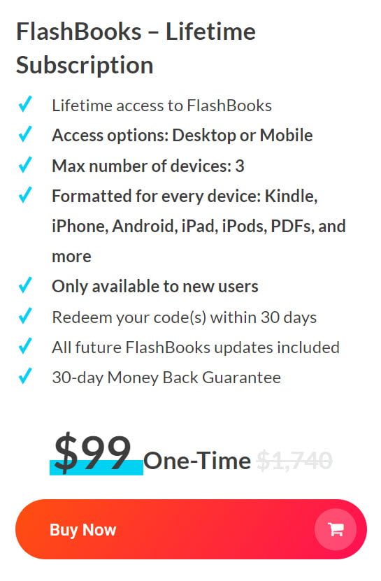 FlashBooks Lifetime Deal Pricing