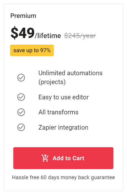 Reshape API Lifetime Deal Pricing