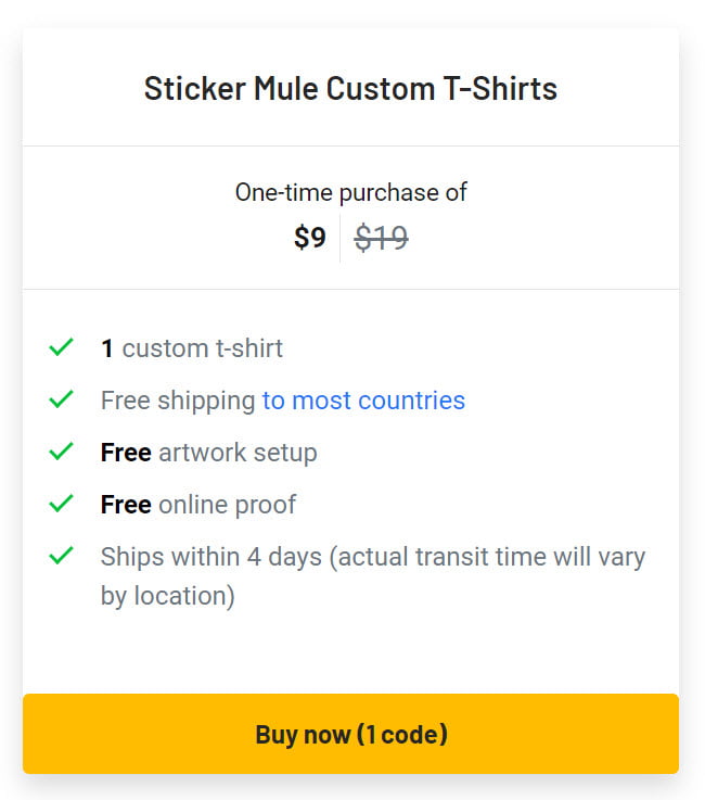 Sticker Mule Custom T-Shirts Lifetime Deal Pricing