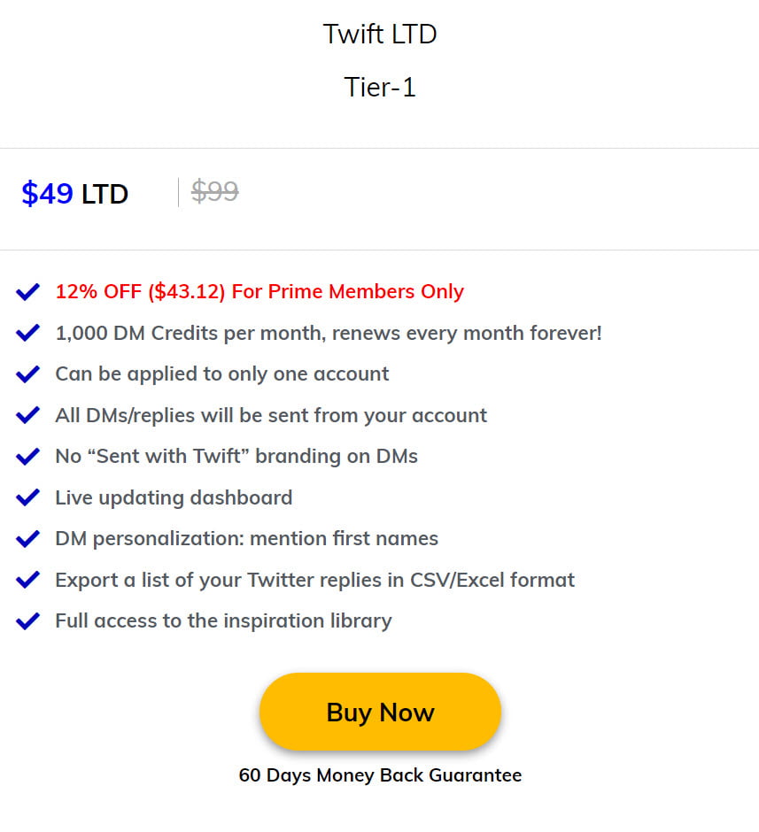 Twift Lifetime Deal Pricing