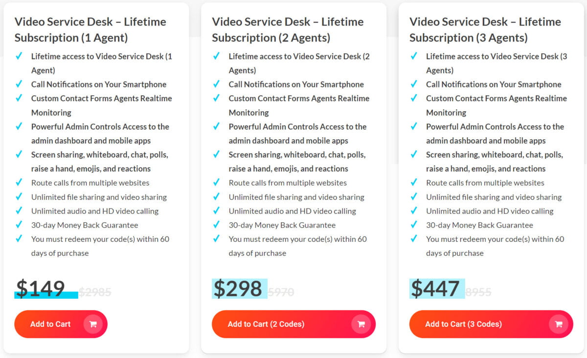 Video Service Desk Lifetime Deal Pricing I