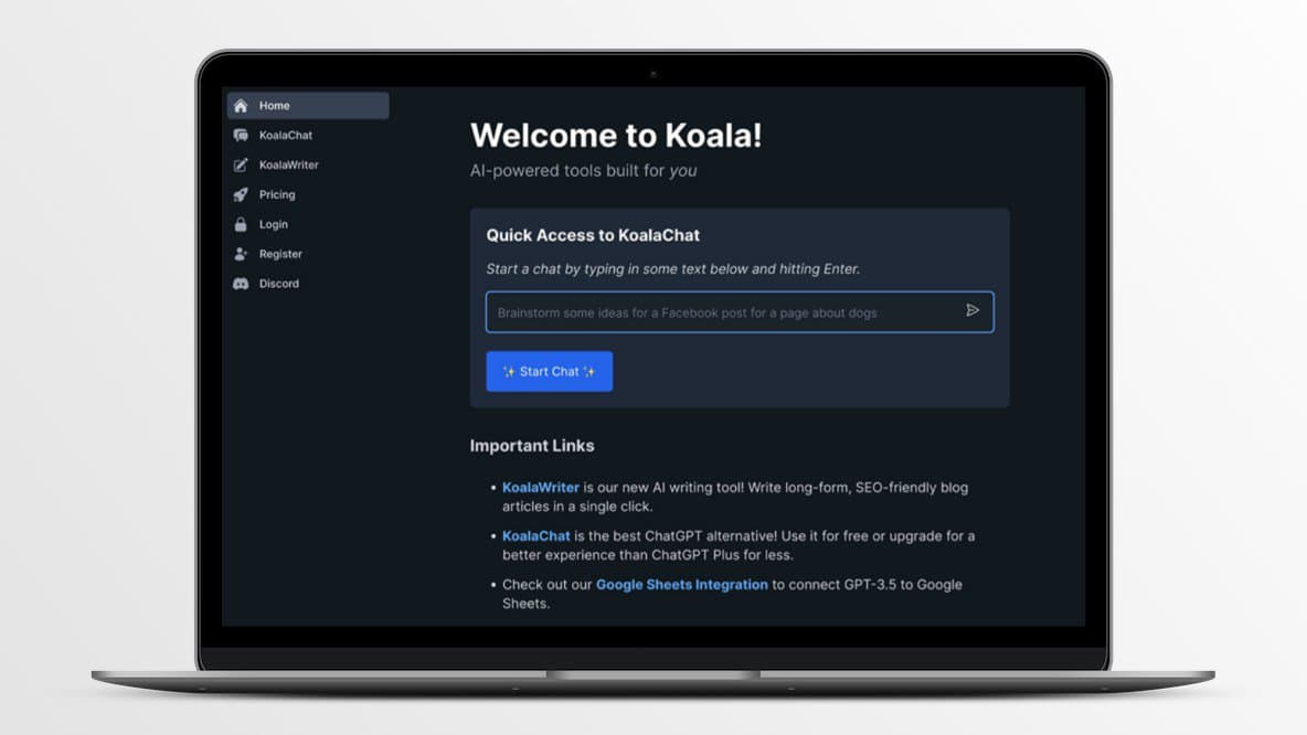 Koala Lifetime Deal | KoalaWriter and KoalaChat powered by GPT-4