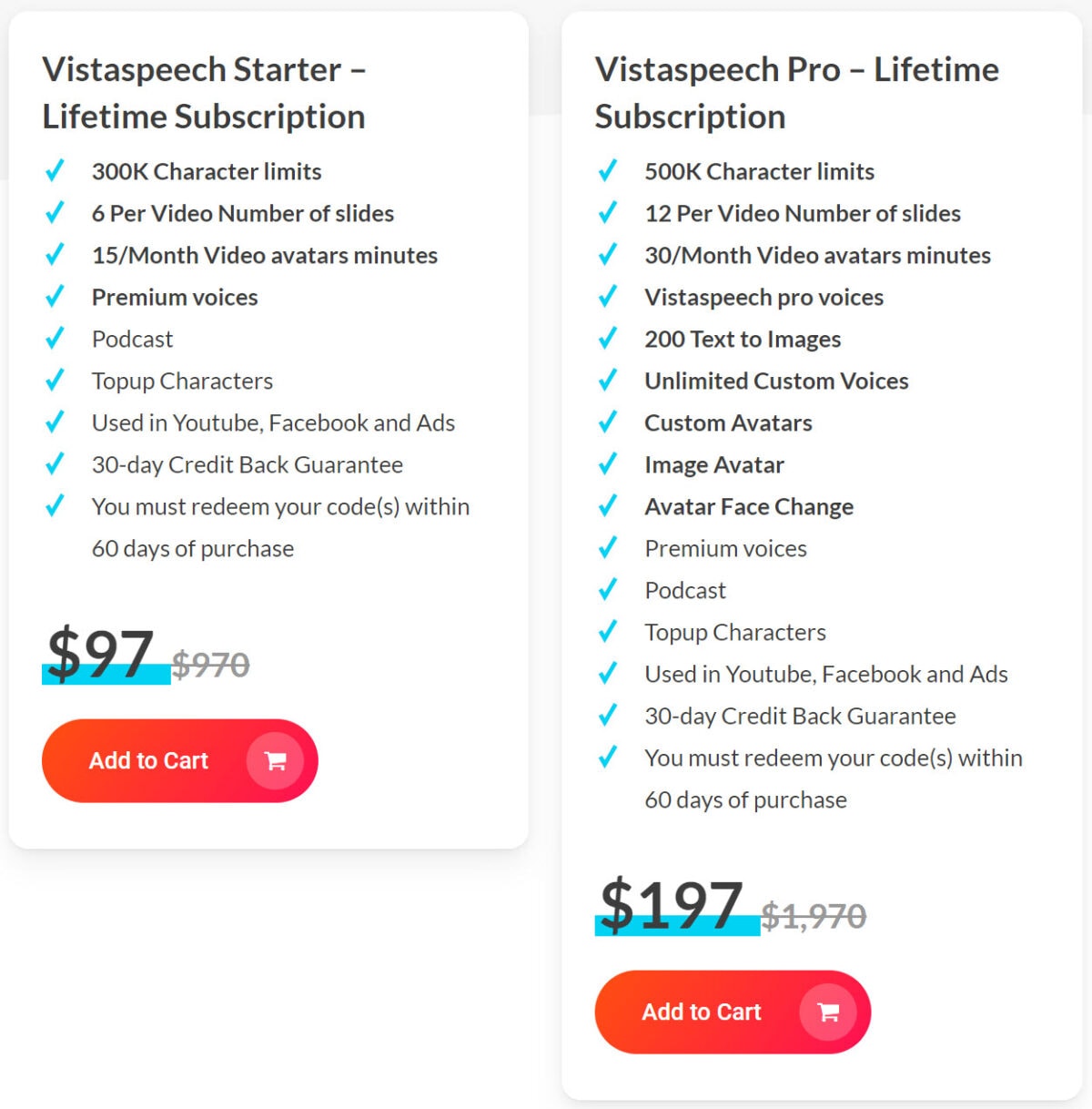 Vistaspeech Lifetime Deal Pricing I