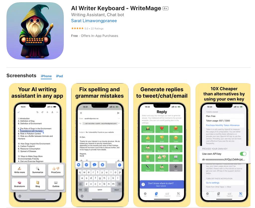 WriteMage Keyboard for iOS