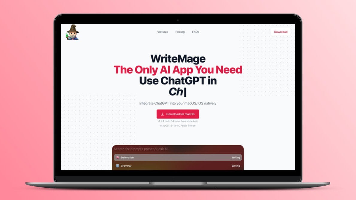 WriteMage Lifetime Deal with 30% off | ChatGPT into your macOS/iOS natively