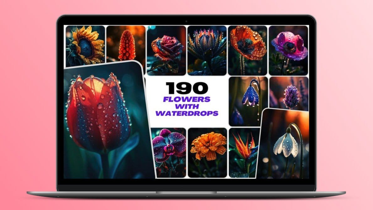 190 Floral Waterdrop Images Bundle Lifetime License Image