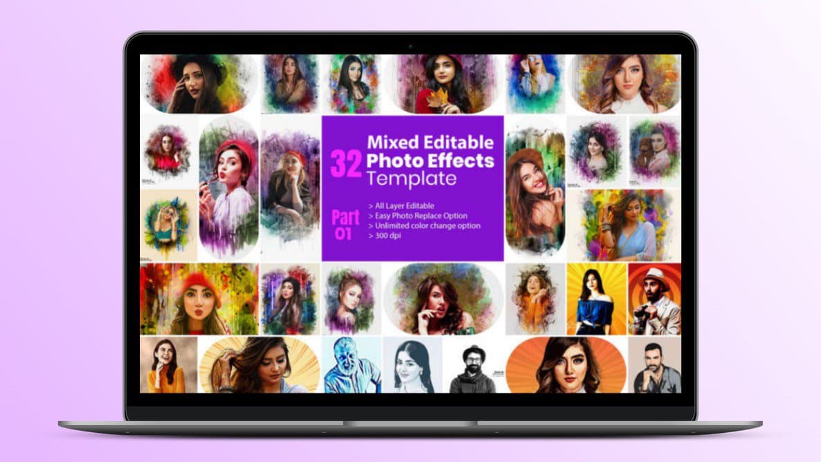 32 Editable Photo Effect Templates Lifetime Access Image