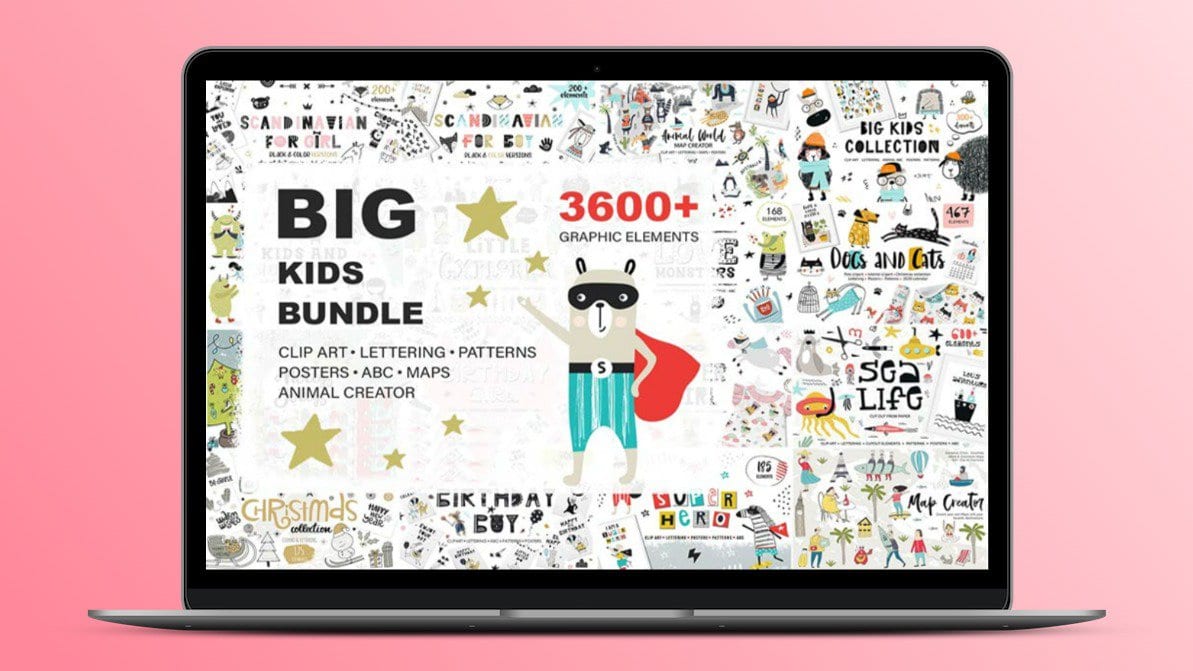 3600+ Kids Graphic Design Bundle Lifetime License Image