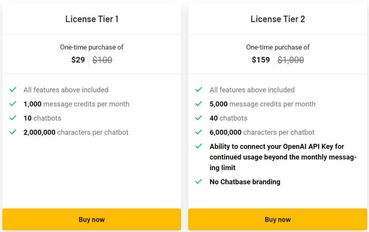 Chatbase Lifetime Deal Pricing