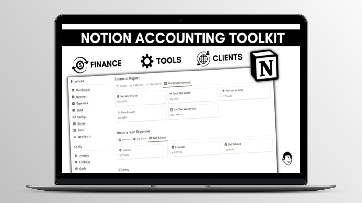 Notionbooks Editable Accounting Toolkit Lifetime Access Image