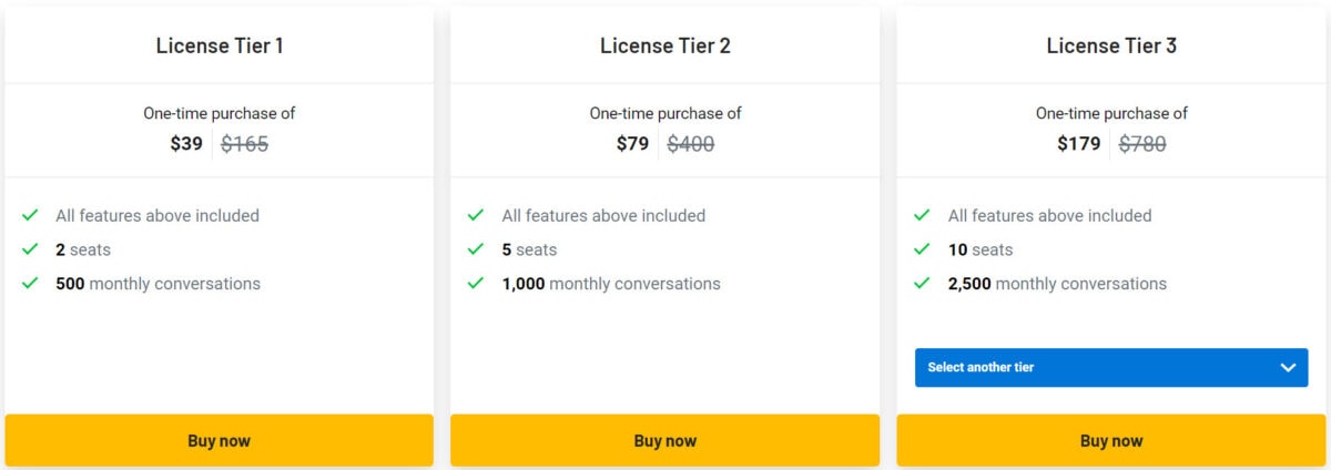 Tiledesk Lifetime Deal Pricing