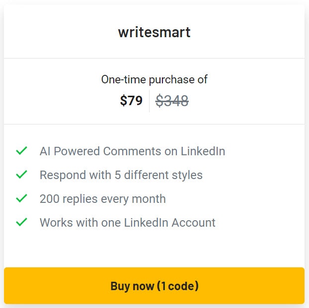 Writesmart Lifetime Deal Pricing