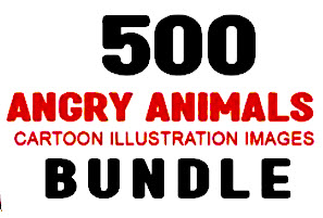 500+ Angry Animal Cartoon Images Bundle Lifetime License Logo