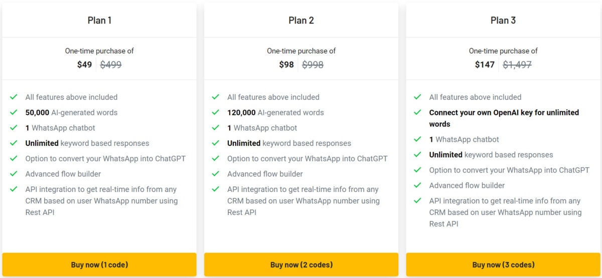 Sensibot lifetime deal pricing