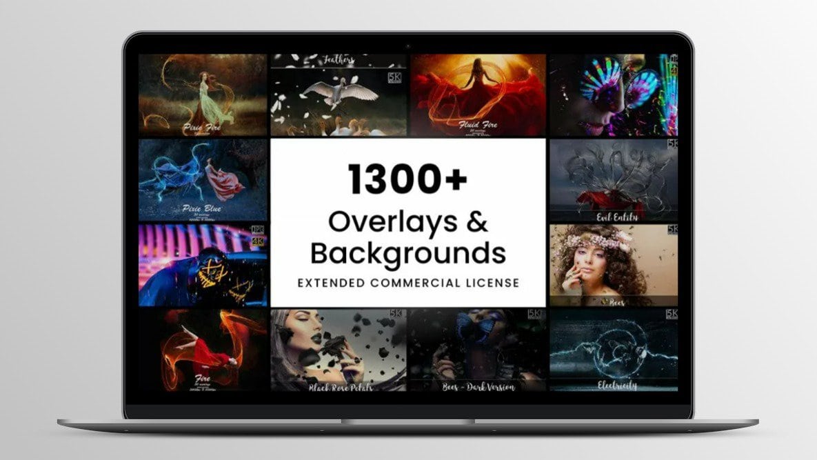 1300+ Overlays & Backgrounds Bundle Lifetime License Image