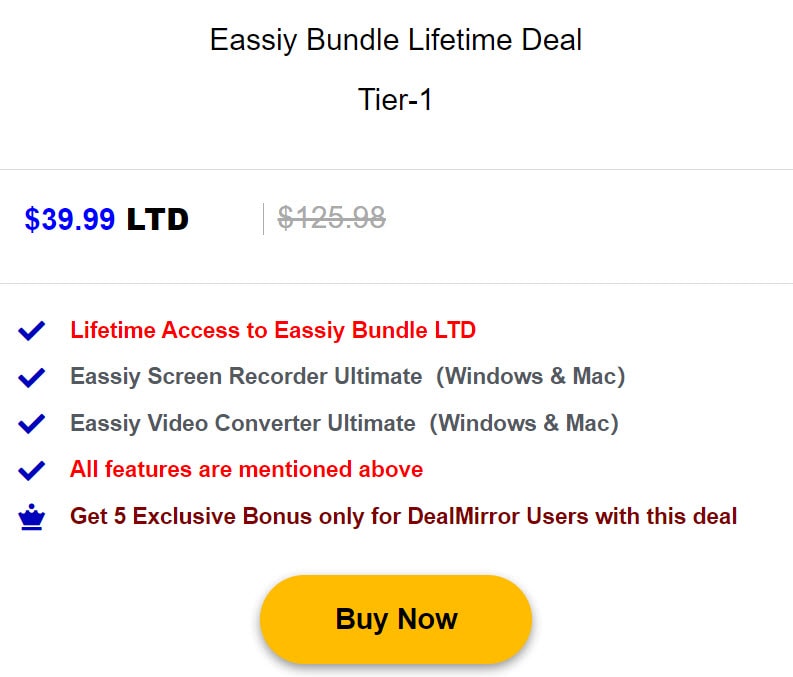 Eassiy lifetime bundle pricing iii