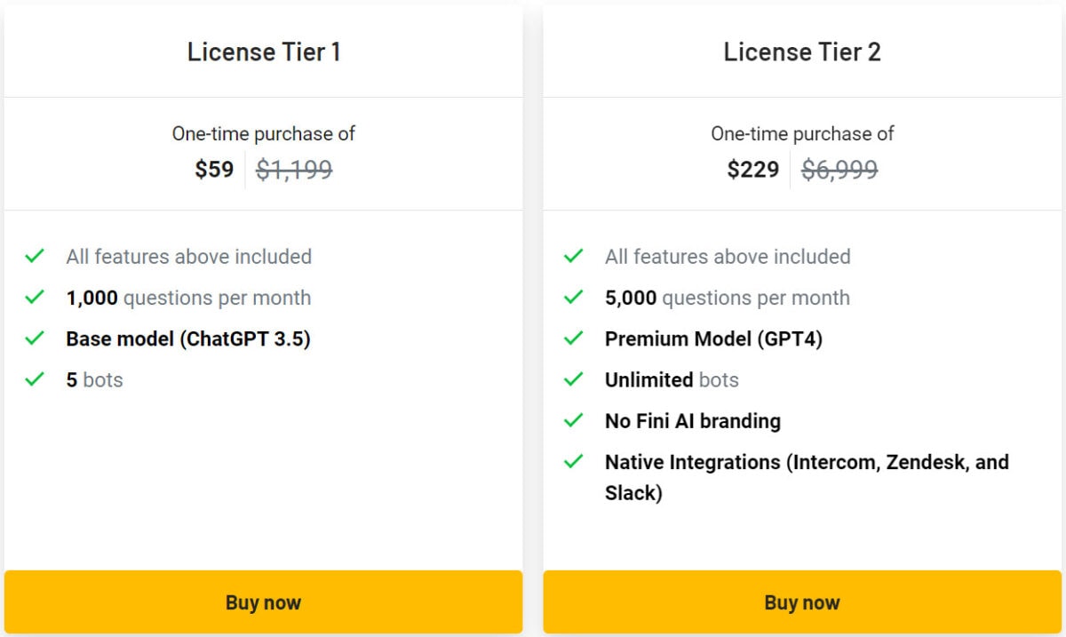 Fini Ai Lifetime Deal Pricing