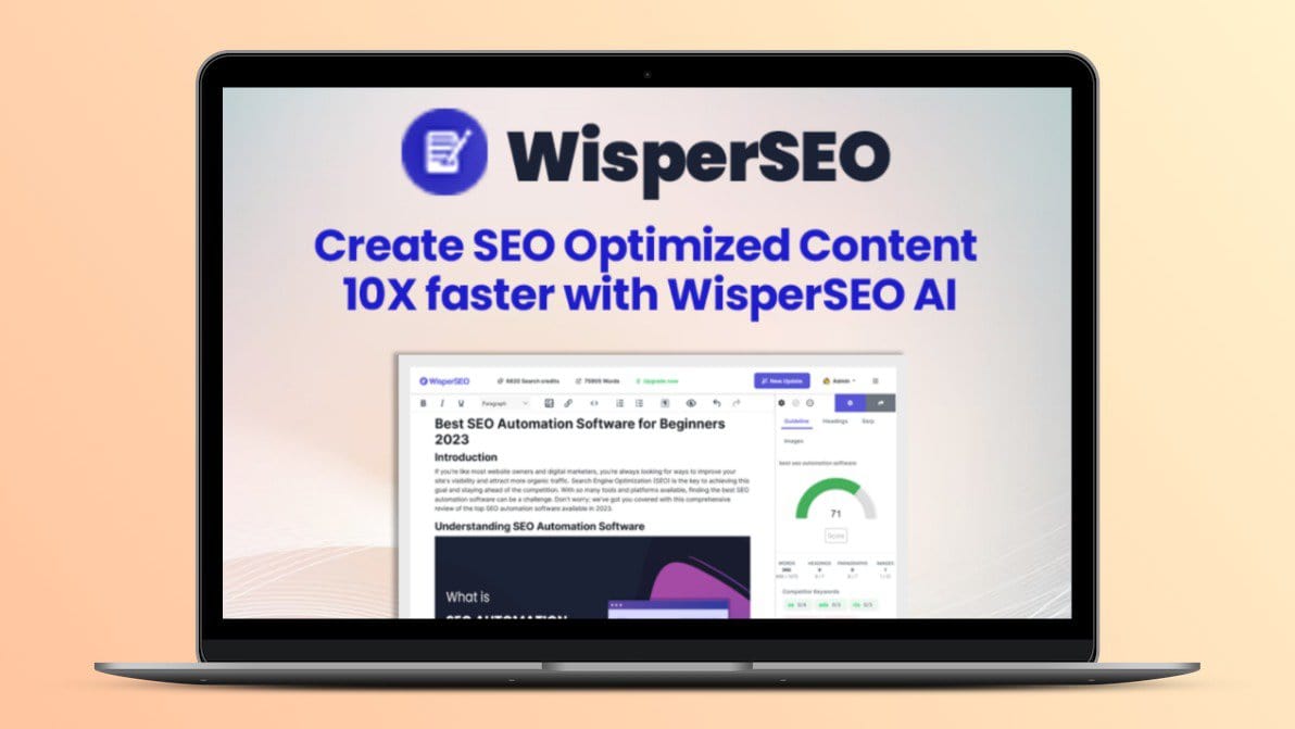 WisperSEO Lifetime Deal ⚡ AI-Powered SEO Content Writer Tool