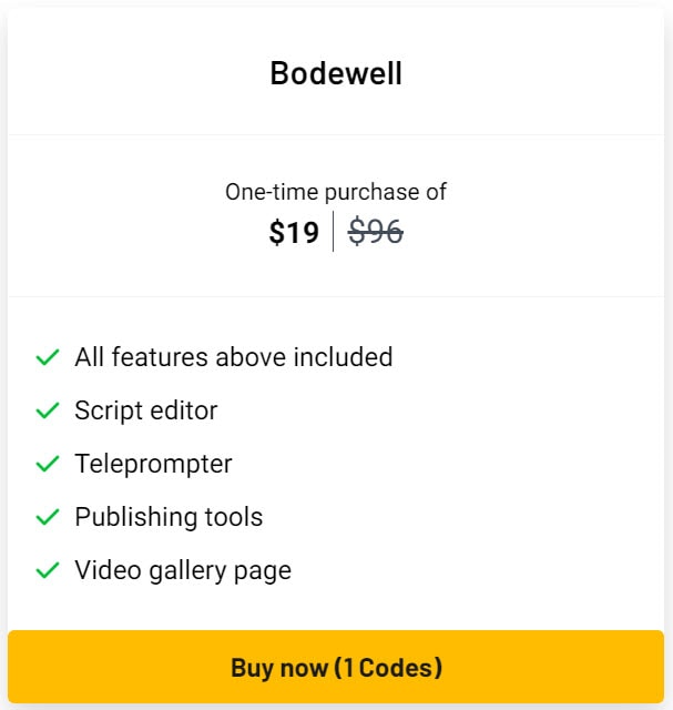 Bodewell Lifetime Deal Pricing