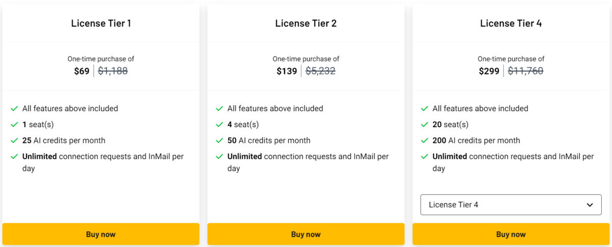 Salesrobot Lifetime Deal Pricing I