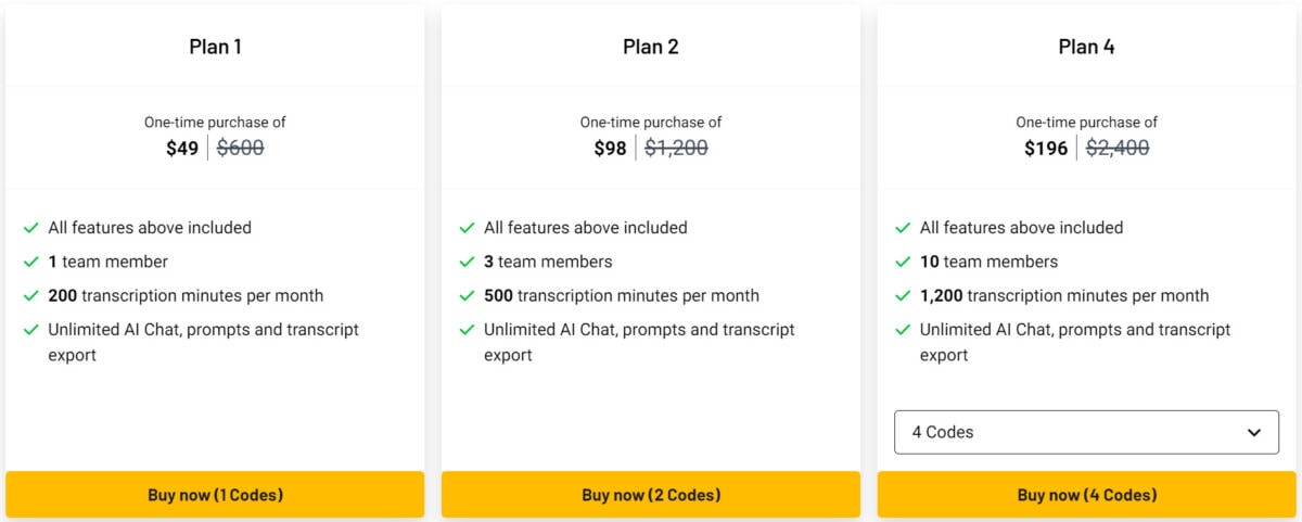 Exemplary Ai Lifetime Deal Pricing