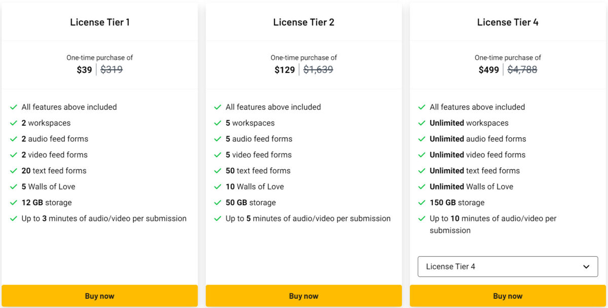 Feedspace Lifetime Deal Pricing