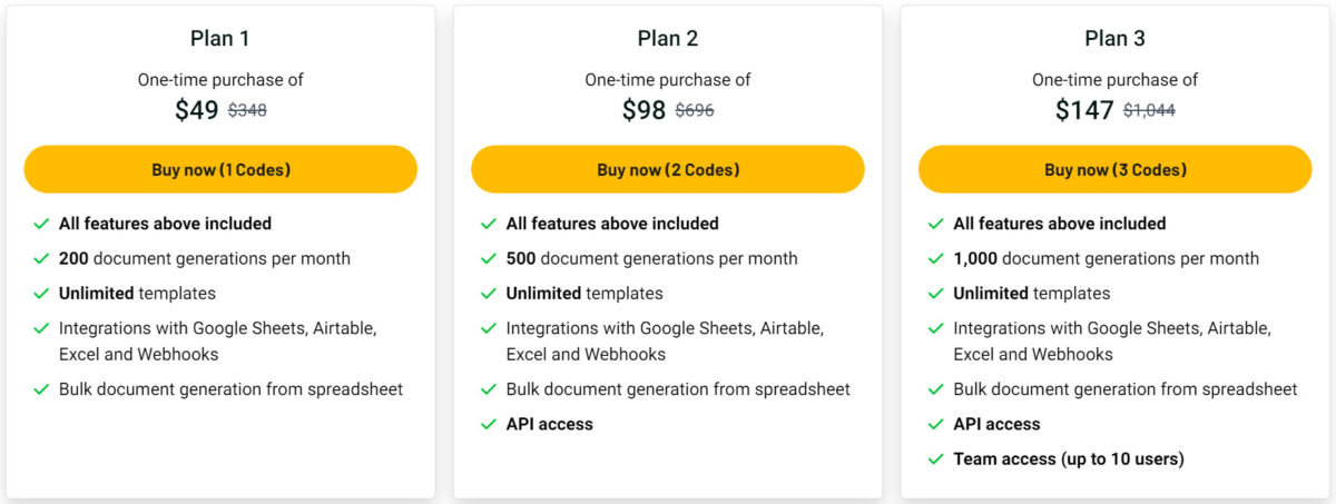 Automated Docs Lifetime Deal Pricing