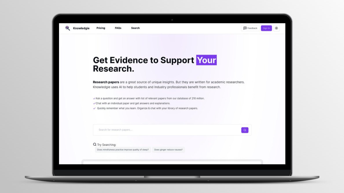 Knowledgie Lifetime Deal,  🔍 Your AI Research Assistant