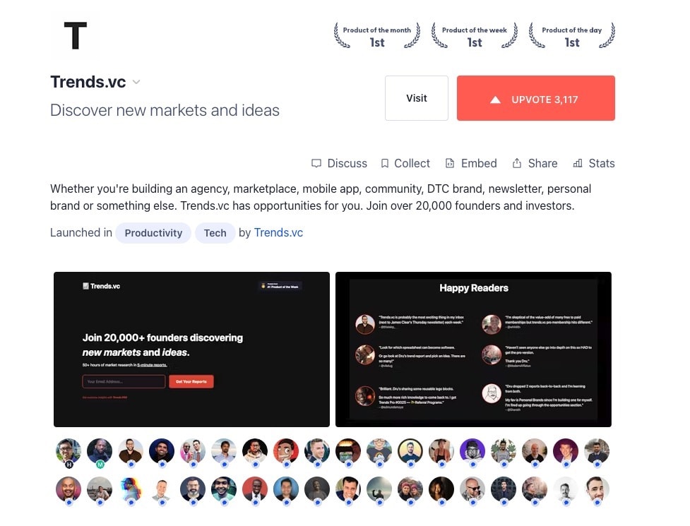 Trends Vc Producthunt