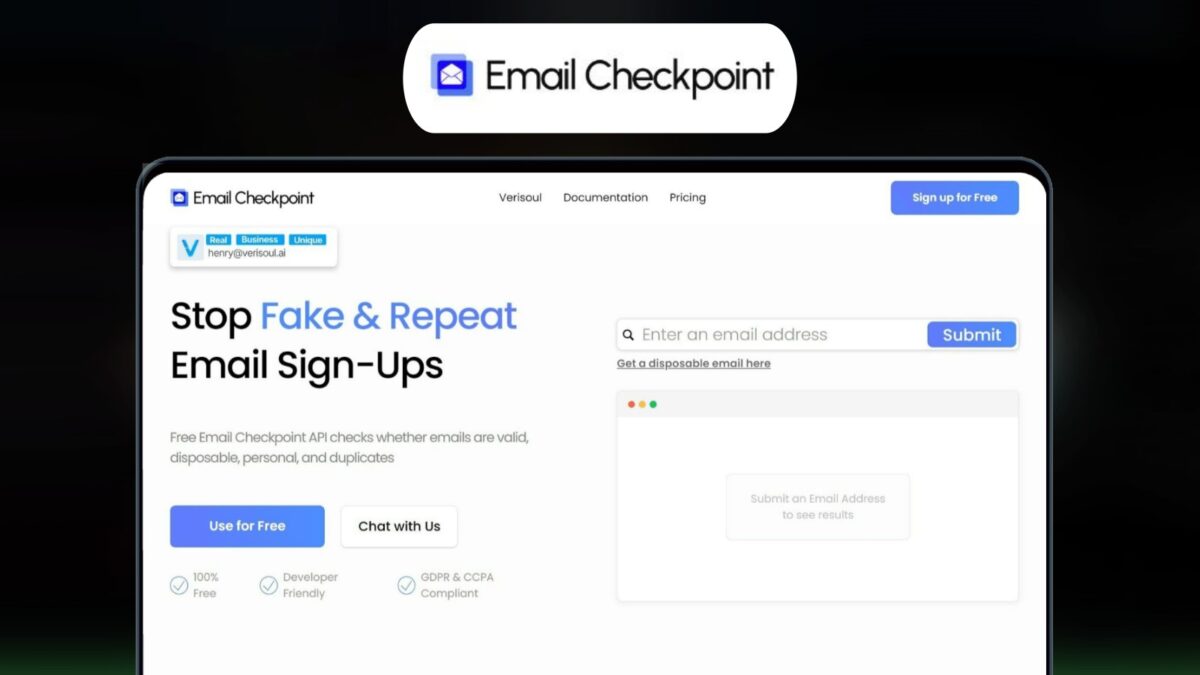 Email Checkpoint Lifetime Free Deal Image