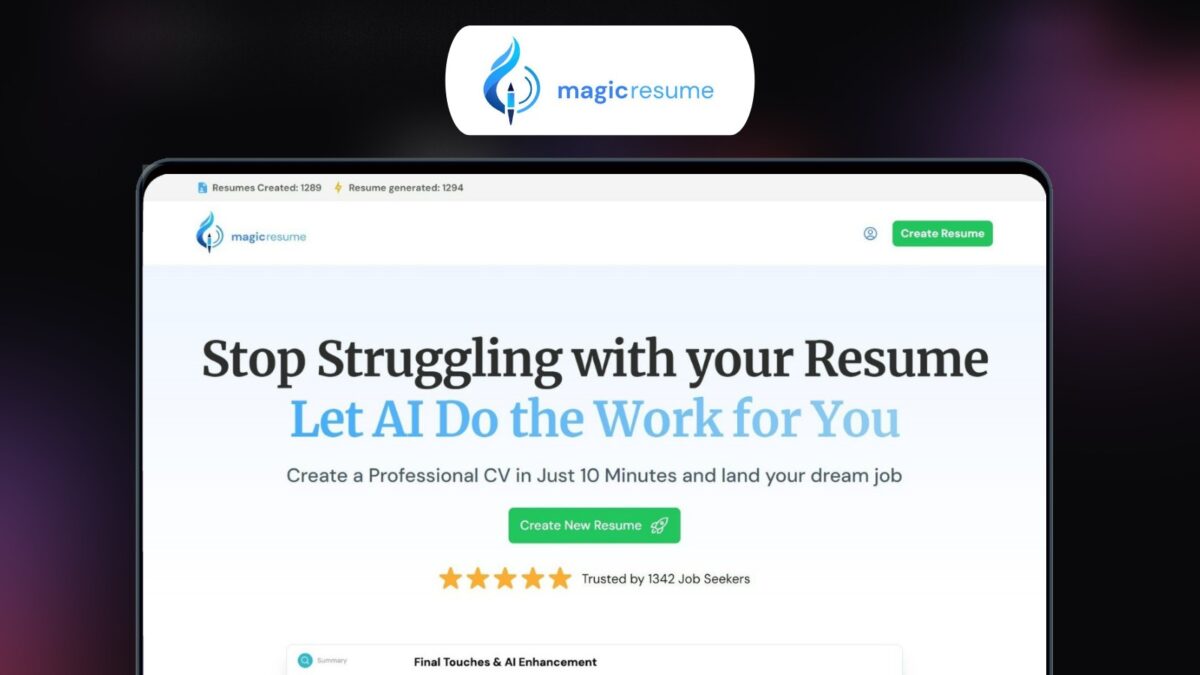 Magicresume Lifetime Deal Image