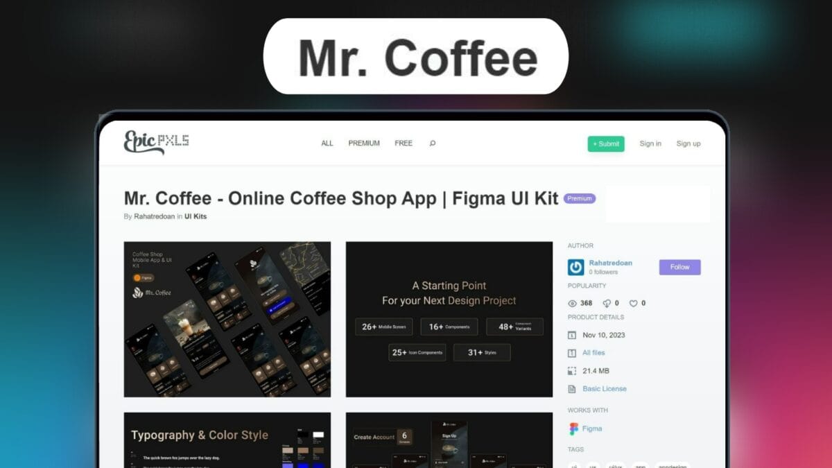 Mr. Coffee Ui Kit Lifetime Access Image